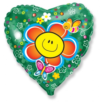 Flower Garden 18'' Heart Foil Balloon